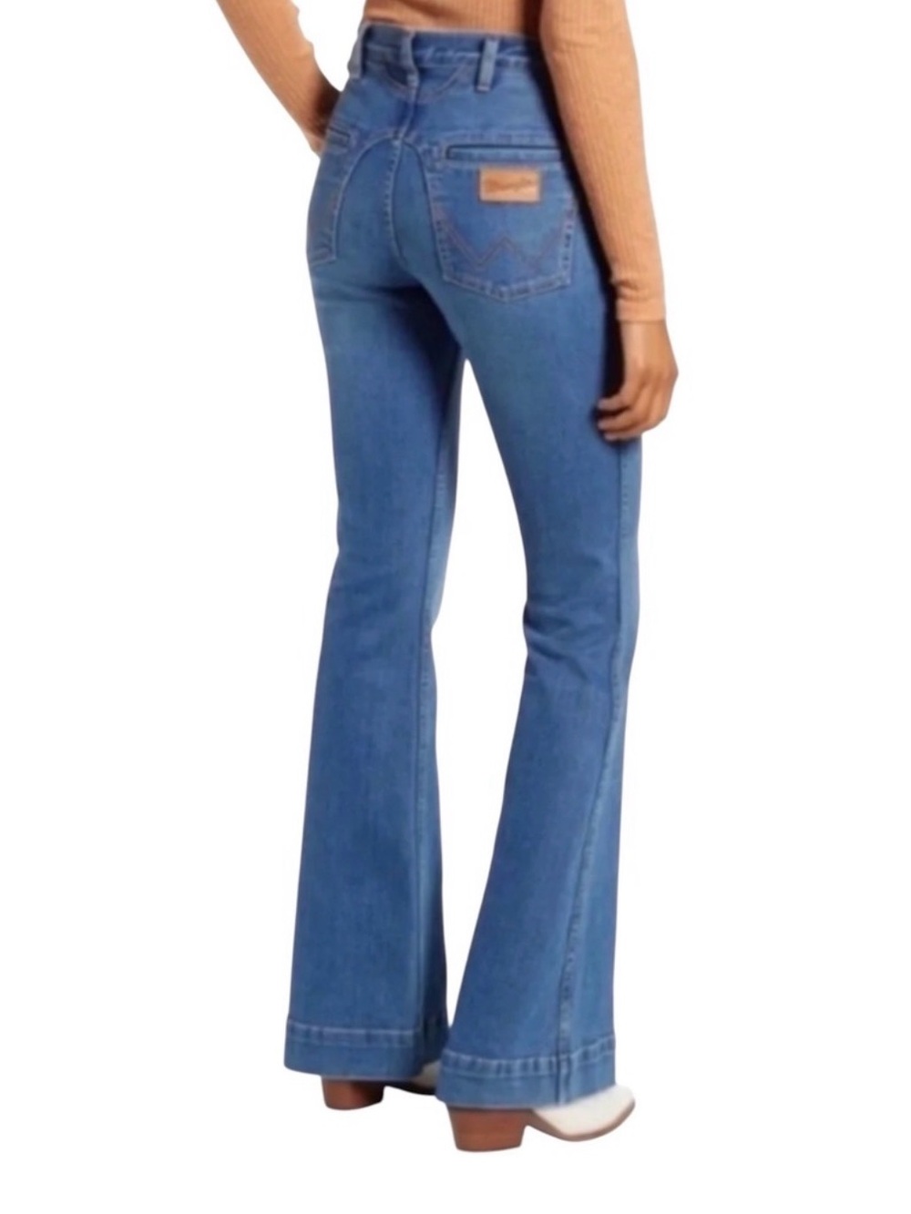 Wrangler High-Rise Medium Blue Flare Jeans - Women's